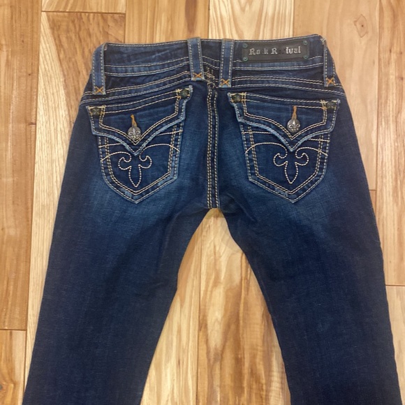 Rock Revival Low Rise Debbie Bootcut Flap Pocket Embroidered Jeans Size 27/32 - Picture 7 of 7
